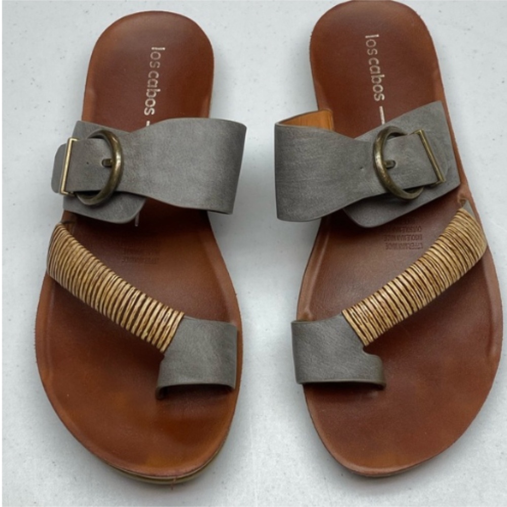 Los Cabo’s GRY Faux Leather Thongs, EU 37/ US 7 Fall Sale